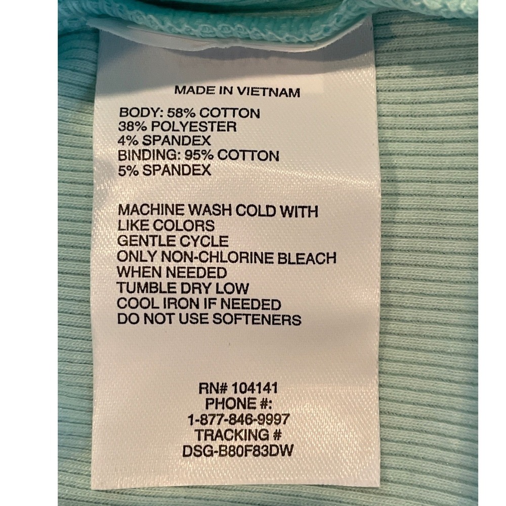 DSG Cotton Rib‎ Tank Girls L 14 Waterscape NWT Racerback Lettuce Hem Aqua - Picture 11 of 11